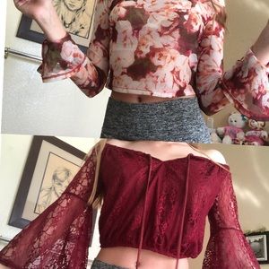 Long sleeve Crop top lot of 2